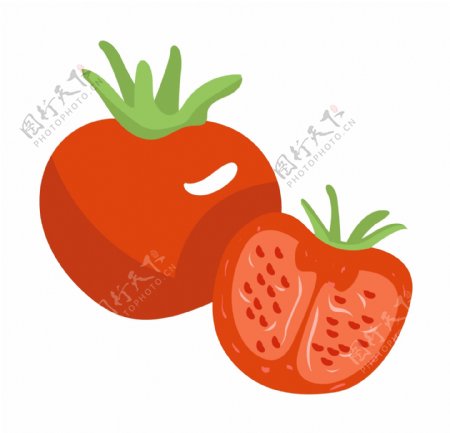 手绘蔬菜西红柿插画