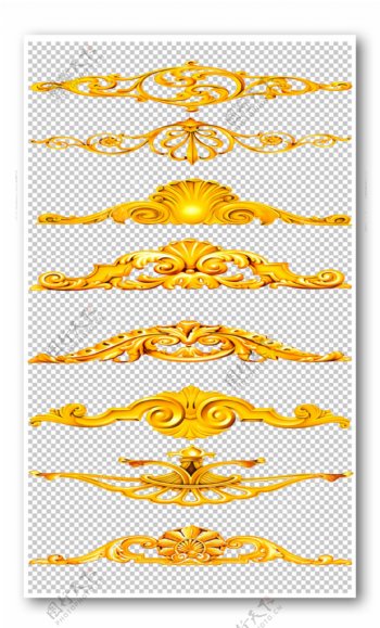 金色皇冠花纹边框元素