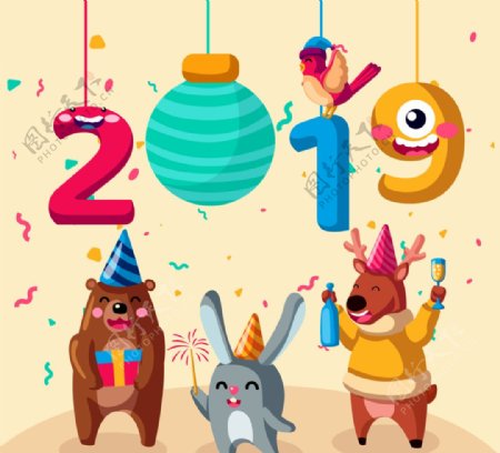 2019年可爱气球和动物