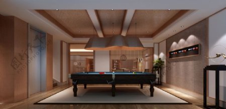 中式台球桌3D模型