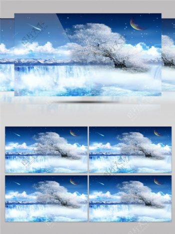 蓝天白云冰川高清视频素材