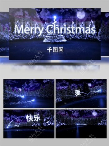 圣诞童话主题炫光粒子祝福视频AE模板