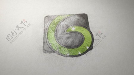 铅笔素描手绘logo动画