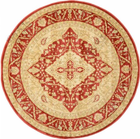 红色圆形古典经典地毯