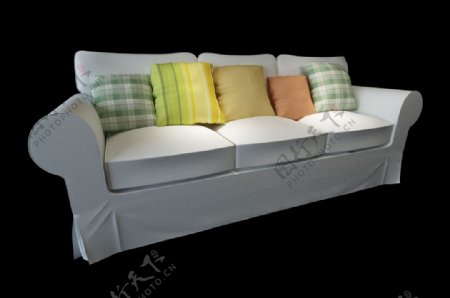 现代田园风家装客厅沙发模型