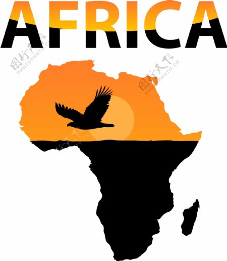 非洲黑鹰矢量海报