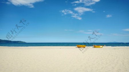 美溪沙滩惬意海边海浪