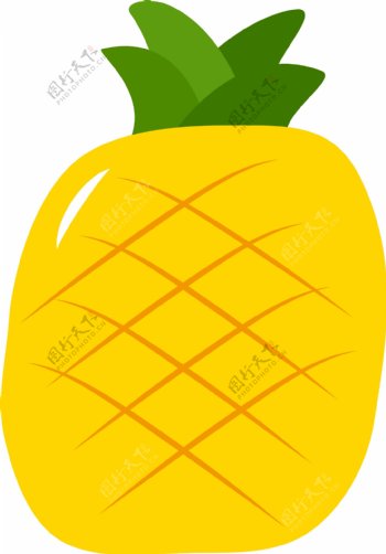 菠萝元素卡通手绘水果美食