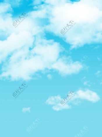 原创手绘蓝天白云云朵背景素材