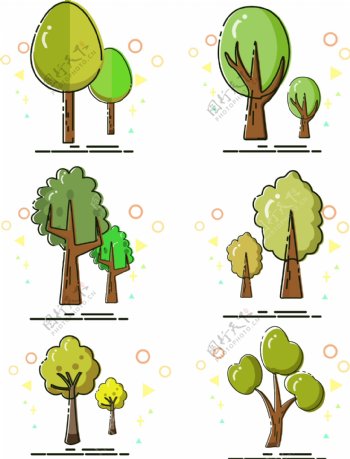 meb风格卡通树木集合可商用