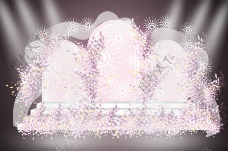 粉色梦幻婚礼迎宾区效果图