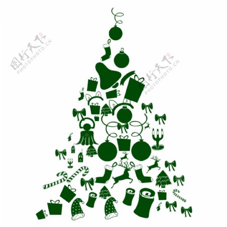 卡通手绘圣诞树装饰元素