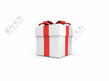 单独的礼物盒子素材红丝带