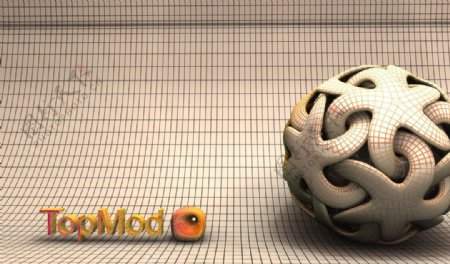 网格纹路3D球形模型素材