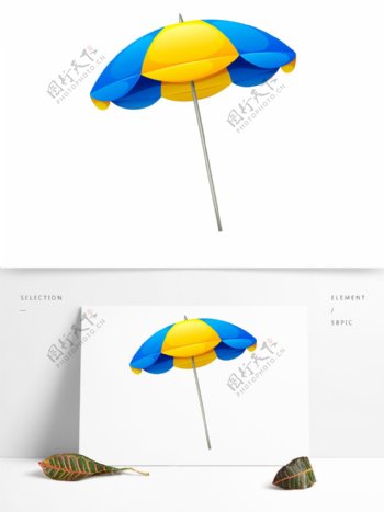 可爱夏日遮阳伞素材