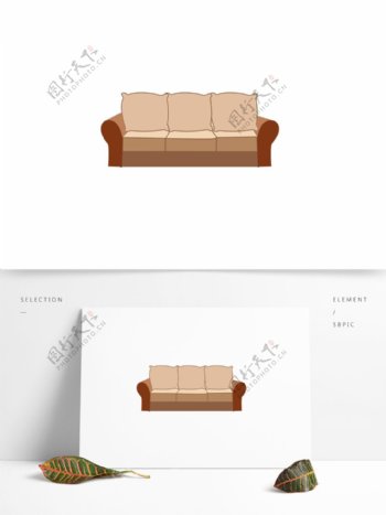 简约矢量单个家具沙发装饰元素