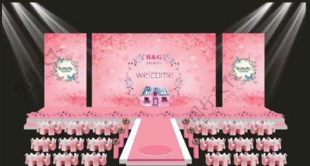 粉色主题婚礼背景