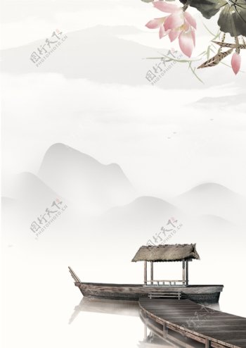 中国风格墨水传统海报背景