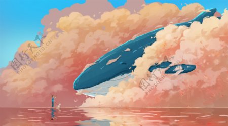 云层中的鲸鱼