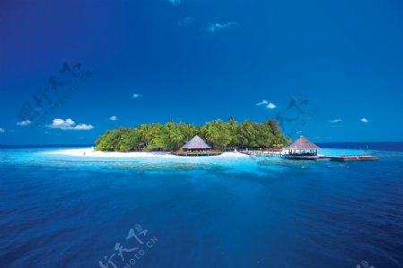 马尔代夫伊瑚鲁岛全景