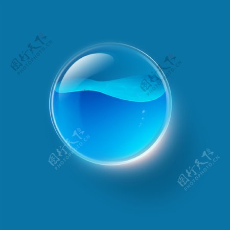 蓝色半透明水泡圆形按钮