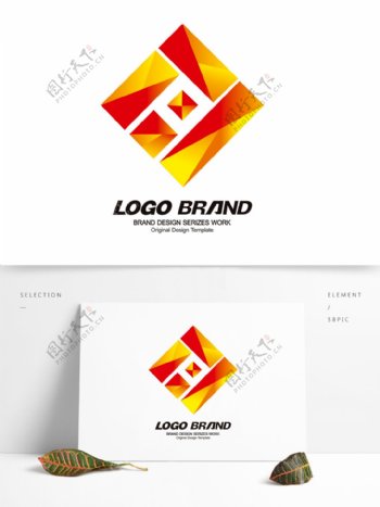 矢量立体金色企业LOGO公司标志设计