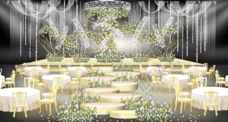 唯美婚礼舞台设计效果图