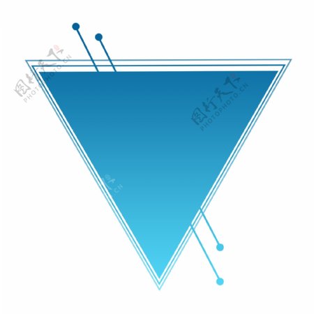 卡通蓝色渐变的三角形装饰图案