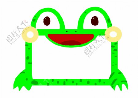 手绘青蛙可爱的边框