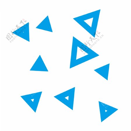 蓝色三角形漂浮免抠图