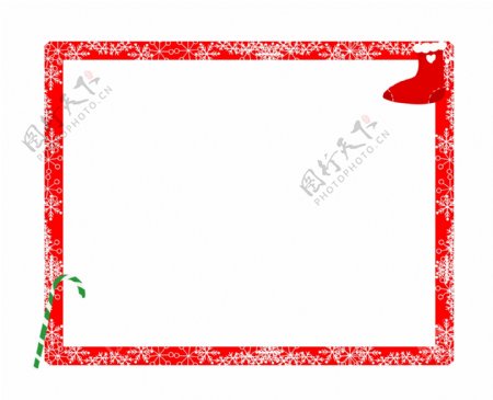 手绘红色圣诞边框