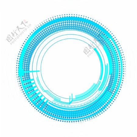 蓝色圆形图案科技元素