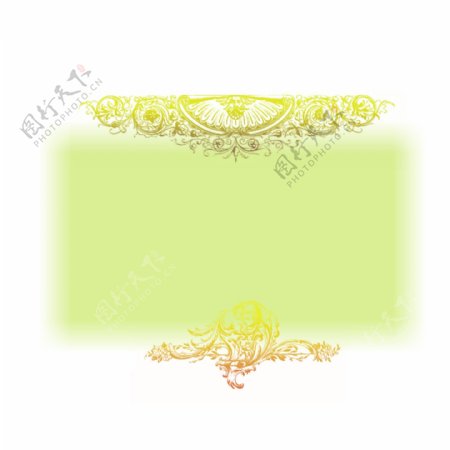 高贵典雅金黄边框欧式花纹元素
