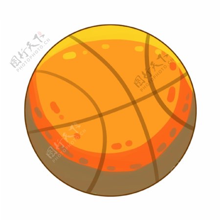 圆圆的橙色篮球插画
