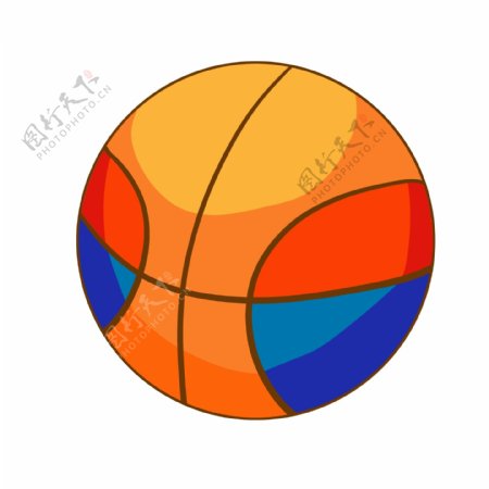 彩色的圆形篮球插画