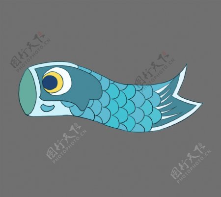 日本小鱼旗帜插画