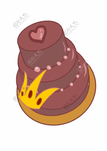 巧克力皇冠蛋糕插画