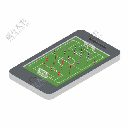 2.5D手机足球矢量素材