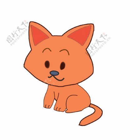卡通猫橘色猫咪卡通动物