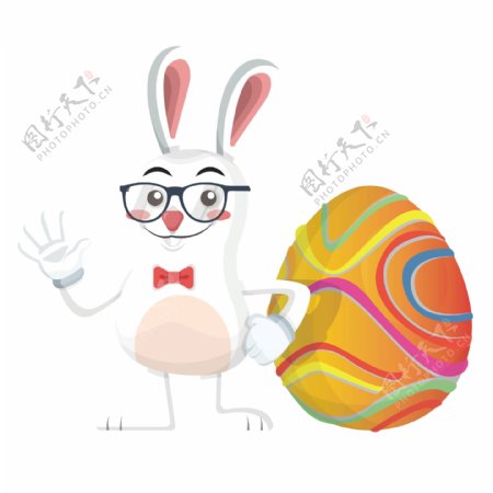 复活节彩蛋兔子元素