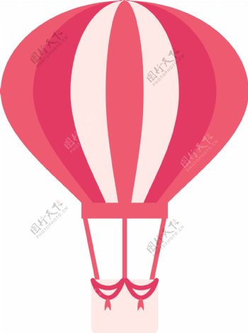 手绘粉色创意热气球
