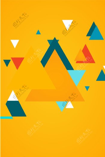 黄色几何招生海报背景素材