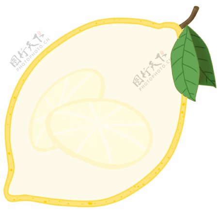卡通黄色柠檬边框插画
