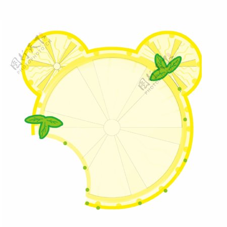 黄色的柠檬边框插画