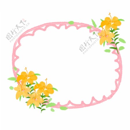 粉色的花卉边框插画