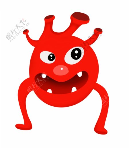 可怕的红色细菌插画