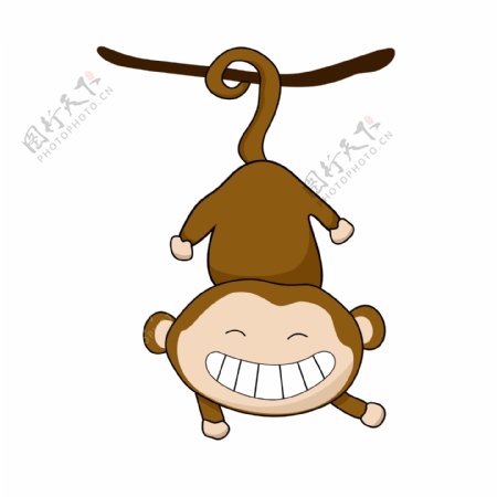 开心的小猴子插画