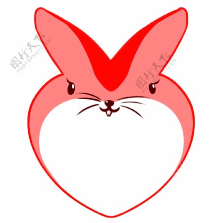 情人节小兔子边框插画