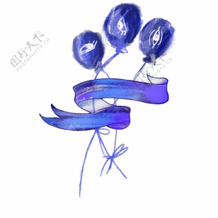 愚人节3气球分层彩带创意设计