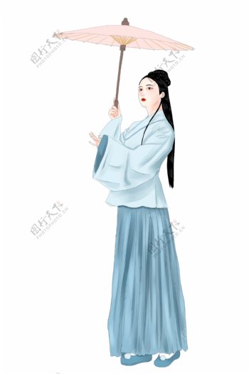 汉服古装古风中国风手绘美少女卡通人物PNG